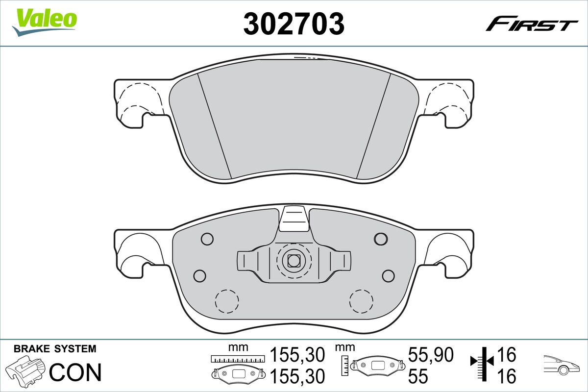 Set placute frana,frana disc 302703 VALEO